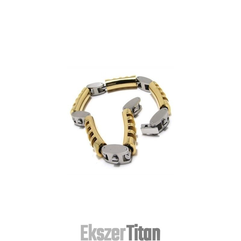 Férfi Fiú Arany Ezüst Medál Tiszta Titán Karkötő