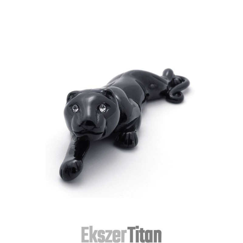 Fekete Oroszlán Titán Medál Strasszokkal