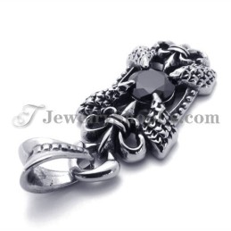 Elegáns Titán Medál Fekete Cirkonnal