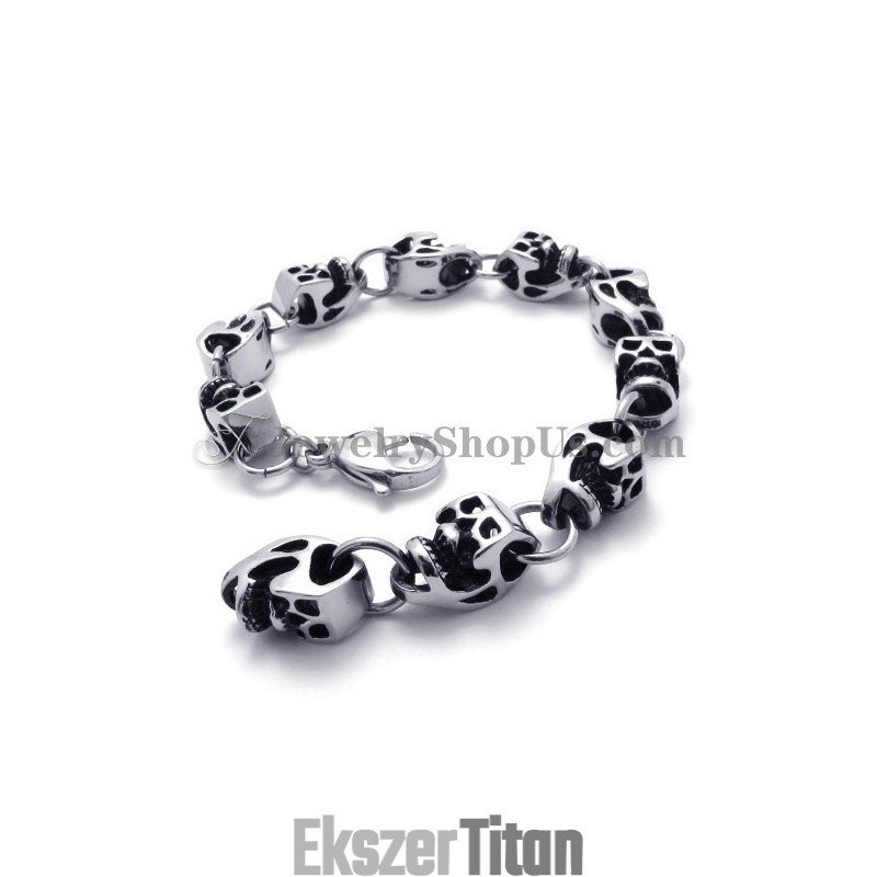 Gyönyörű Titán Koponya Karkötő