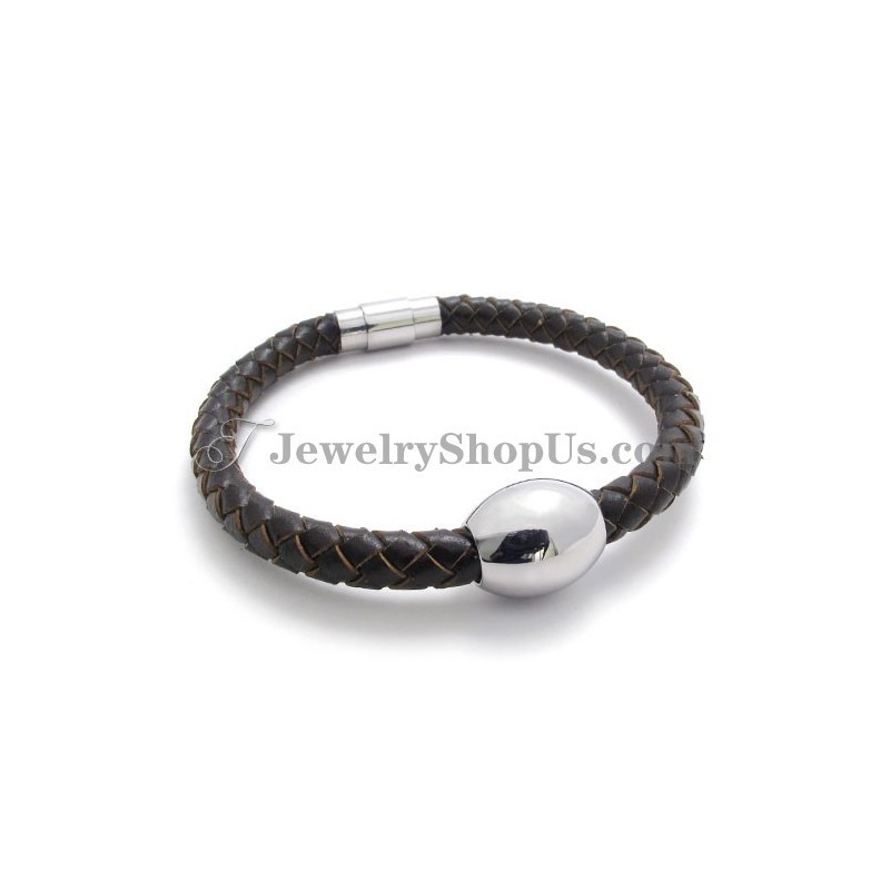 Gyönyörű Barna Bőr Titán Karkötő