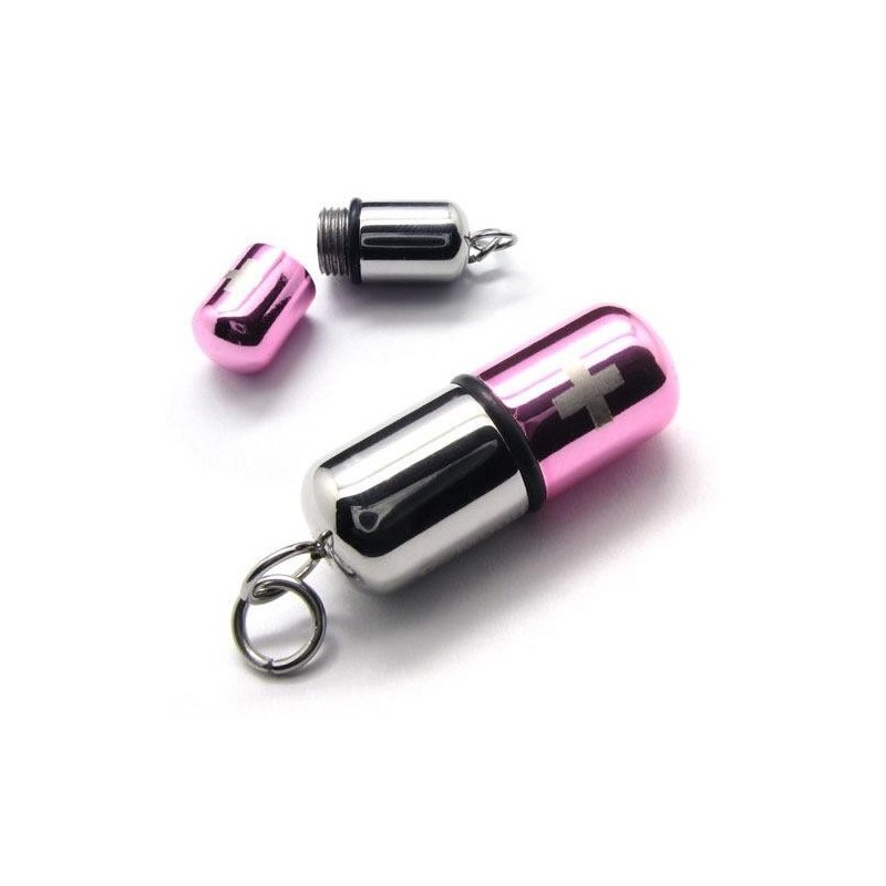 Rózsaszín Ezüst Tiszta Titán Pirula Medál Kereszt Nyaklánc