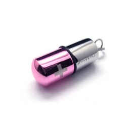 Rózsaszín Ezüst Tiszta Titán Pirula Medál Kereszt Nyaklánc