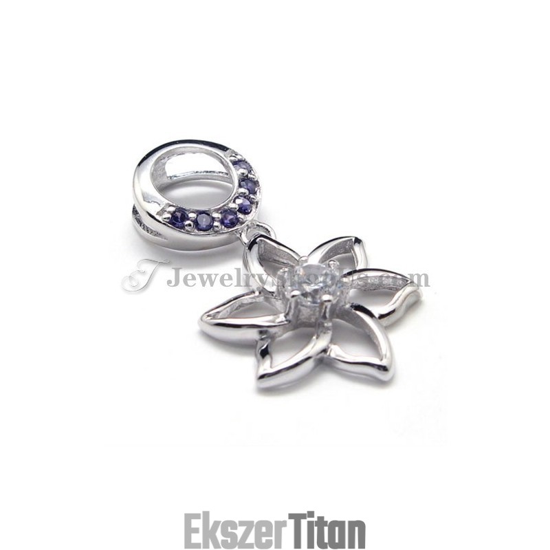 925 Ezüst Medál Cirkonnal (Galvanizált Platina) Szabad Lánccal 925 Ezüst Medál Cirkonnal (Galvanizált Platina) Szabad Lánccal