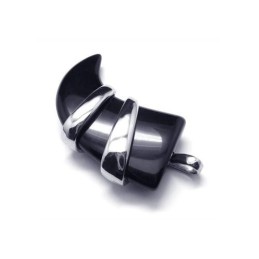 Férfi Tiszta Titán Ónix Lándzsás Medál Nyaklánc