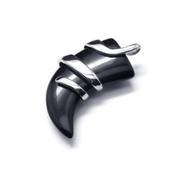 Férfi Tiszta Titán Ónix Lándzsás Medál Nyaklánc