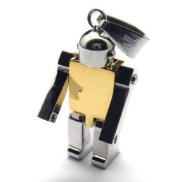 Férfi Arany Tiszta Titán Robot Medál Nyaklánc (Új)