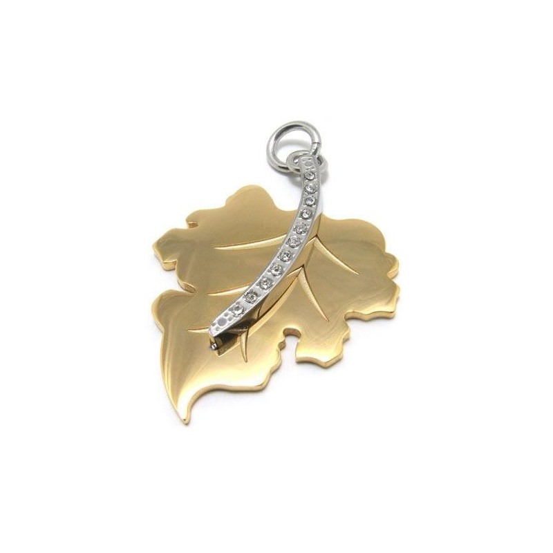 Férfi Arany Tiszta Titán Juharlevél Medál Nyaklánc