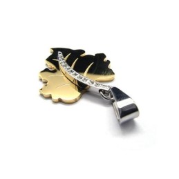 Férfi Arany Tiszta Titán Juharlevél Medál Nyaklánc